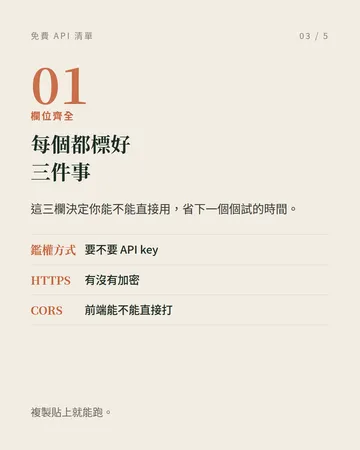 一千多個真正免費的 public API 第 3 張