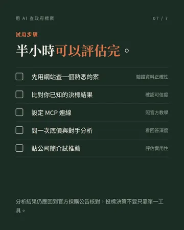 用 AI 查政府標案：ToBid MCP 第 7 張