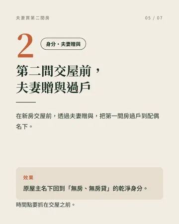 夫妻買第二間房，先調整順序 第 5 張