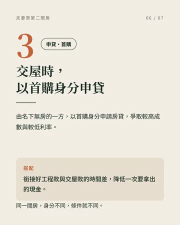 夫妻買第二間房，先調整順序 第 6 張