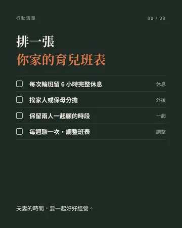 顧寶寶排班制：讓夫妻都能真正休息 第 8 張