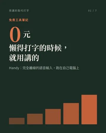 用講的取代打字：Handy 離線語音輸入 封面