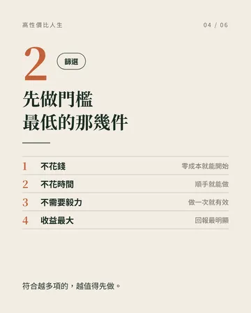 《高性價比人生指南》：用最少成本換最多回報 第 4 張