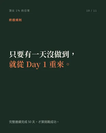頂尖 1% 的日常：50 天自律挑戰 第 10 張